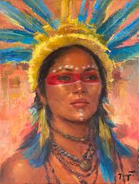 Original oil painting titled Taino by David Joaquin