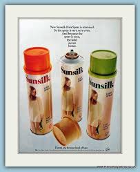 Product listings hair styling products sunsilk daily oil moisturizing spray. Sunsilk Hair Spray Original Advert 1970 Ref Ad4349 The Nostalgia Shop