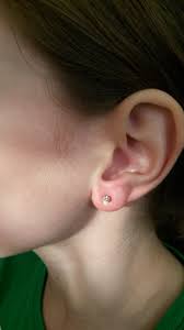Zaraz Ear Piercing For Lexi From Valley Stream She Left Smiling From Ear To Ear Studex 24k Gold Studs Baby Ear Piercing Ear Piercings Piercing