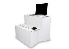 This ergonomic standing desk made out of cardboard allows you to work standing up! Portable Standing Desk Converter By Ghostand Exclusive Two Tier Durable Cardboard Ergonomic Design Buy Online In Angola At Angola Desertcart Com Productid 115794073