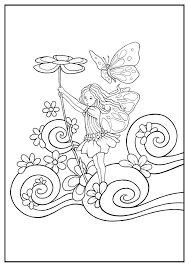 Print and color airplanes, animals, birds and beach pictures. Easy Kids Easy Fairy Coloring Page Novocom Top