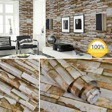 Tak sekedar untuk penghias dinding atau lantai agar terlihat unik, menarik atau. Wallpaper Dinding Ruang Tamu Termurah Batu Alam Coklat Kream Bagus Minimalis Shopee Indonesia