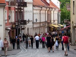 Shopping In Old Town Vilnius Lithuania
