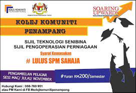 Terdapat tiga pengambilan kolej komuniti setiap tahun iaitu kemasukan sesi mac, julai dan november/disember 2021. Permohonan Kemasukan Ke Kolej Kolej Komuniti Penampang Facebook