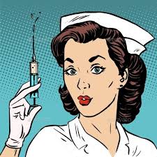Retro Nurse Gives An Injection Syringe Medicine Nurse Art Nurse Drawing Pop Art Comic