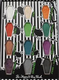 Vampira, vampira palette, lunatick cosmetic labs, ghouls. Hot Topic Beetlejuice Handbook For The Recently Deceased Eyeshadow Palette Swatches Makeup Looks Be Happy And Buy Polish