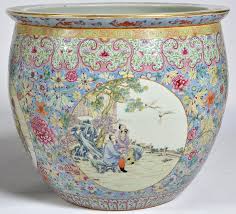 A painted tapestry of fish and flowers in gold adorns the if you have questions about china furniture and arts or any other indoor pots & planters for sale, our customer service team is eager to help. Lot 2 Large Chinese Porcelain Fish Bowl Planters 1920s