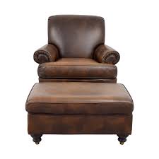 Brown, leather ottomans & storage ottomans : 84 Off Ethan Allen Ethan Allen Brown Leather Chair Ottoman Chairs