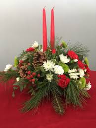Christmas Centerpiece With Candles In Newark Oh John Edward Price Flowers Gifts