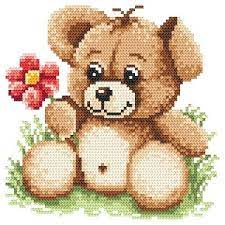 Children s motifs for or peacock. Printed Cross Stitch Pattern Teddy Bear Coricamo