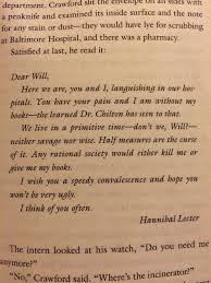 Hannibal S Letter To Will In The Hospital Does It Get Any Better Hannibal Series Nbc Hannibal Hannibal