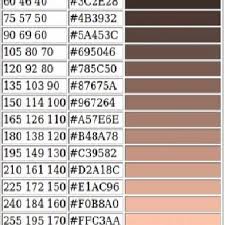 Rgb Values For Different Human Skin Color Tones Download