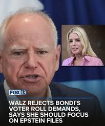 Gov. Tim Walz confirmed he received a letter from Attorney General Pam  Bondi outlining requests from the federal government to “help bring back  law and order to Minnesota.” The federal government has