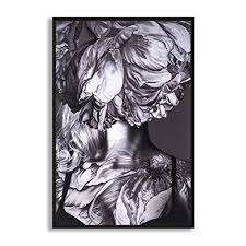 Vintage inspired home decorations from english countryside to provence to villas in italy. Motini Grey Wall Art Woman Flower Prints Framed Canvas Black And White Artwork Abstract Photograph Contemporary Vintage Modern Home Decor 24 X36 Buy Online In Greenland At Greenland Desertcart Com Productid 143528979