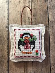 Christmas сross stitch pattern small size pictured in 3 inch | etsy. Penguin Cross Stitch Christmas Ornament Holiday Tree Decoration Personalized Gift For Girlfriend Finished Completed In 2021 Cross Stitch Patterns Christmas Christmas Cross Stitch Cross Stitch Christmas Ornaments