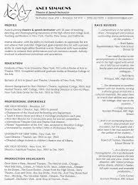 theatre instructor resume sample