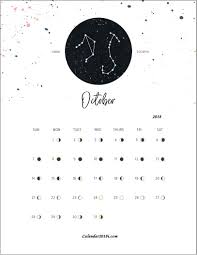 Moon Calendar October 2018 Yearly Planner Moon Calendar Moon Phase Calendar October Calendar Wallpaper