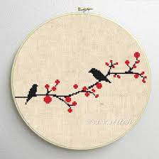 Counted Cross Stitch Pattern Pdf Silhouette Birds By Simplesmart Kanavice Kasnak Sanati Kanavice Ornekleri