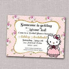 Hello Kitty Wedding Shower Invitation Bridal Shower Shabby Chic Invite Printable Or Printed Digital File