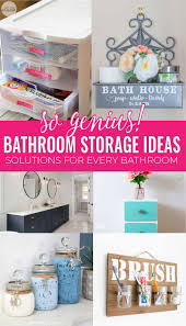 This unique storage solution involves using shallow crates as affordable and easy diy shelving. Genius Bathroom Organization Ideas Domestically Creative