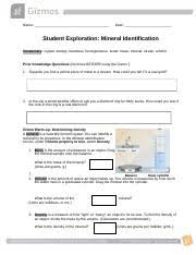 Access free student exploration mineral. Mineral Identification Student Exploration Sheet Handout Docx Name Date Student Exploration Mineral Identification Vocabulary Crystal Density Course Hero