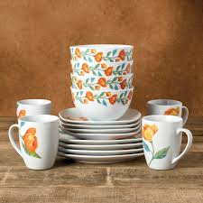 Vtg hall superior dinnerware red poppy 1 1/2 qt mcm casserole serving dish w/lid. Tabletops Gallery Poppy 16 Piece Dinnerware Set At Home