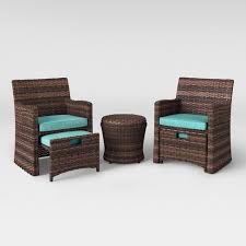 Halsted 5pc Wicker Small Space Patio Furniture Set Threshold Patio Furniture Sets Patio Seating Sets Patio Seating