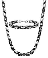 Black And White Necklace Clipart 8mm Stainless Steel Men Necklace Bracelet Set Byzantine Chain Black 22 30 Inch Stainless Steel Necklace Men S Necklace Steel Cross Necklace