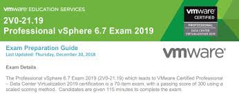 Vcp Dcv 2019 Vmware Certification Exam Officially Announced Professional Vsphere 6 7 Exam 2019 Esx Virtualization Exam Exam Preparation Certificate