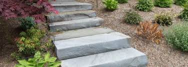 Ensure that you're leaving a natural distance of a stone step in between each stone. Stone Concrete Step Installation New Paltz Ny Masseo Landscape