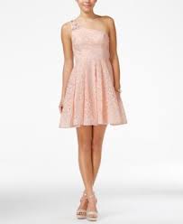 Sequin Hearts Juniors Jewel Embellished One Shoulder Dress Dresses Juniors Macy S Dresses One Shoulder Cocktail Dress Light Pink Cocktail Dress