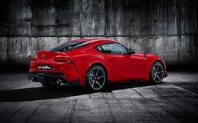 Wallpaper asphalt, red, movement, coupe, the fence, toyota. 2020 Toyota Supra Wallpapers Wsupercars