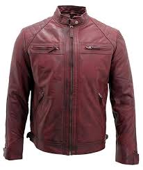 Men S Retro Racing Burgundy Leather Jacket Red Leather Jacket In 2020 Leather Jackets Online Cafe Racer Leather Jacket Real Leather Jacket