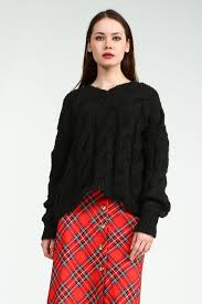 Kadin Siyah V Yaka Kazak Collezione Kazak Modelleri Bayan Kazak Kombinleri Triko Kazak Triko Kazak Modelleri Kadin Kazak Or Triko Moda Stilleri Kadin