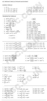 Hsc Board Important Formulas Hsc Higher Secondary Education Website Math Formula Sheet Math Formulas Studying Math