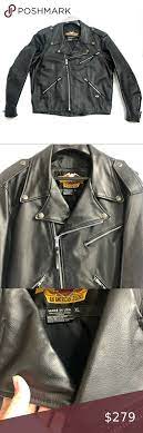Men S Harley Davidson Black Leather Jacket Size Xl Leather Jacket Black Leather Motorcycle Jacket Harley Jacket
