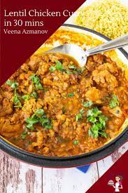 This Delicious Lentil Chicken Curry Is Made With Yellow Lentils Curry Powder And Coconut Milk Along With A Lentil Curry Recipes Lentil Recipes Healthy Curry