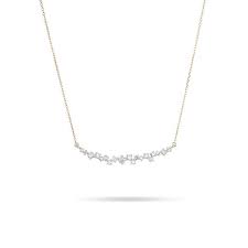 Large Scattered Diamond Curve Necklace Adina Reyter Curved Necklace Necklace Diamond