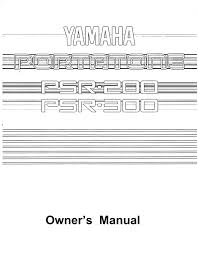 Yamaha Psr 300 Owners Manual Manualzz Com
