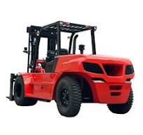 Red 12 Ton Diesel Forklift Truck With Overhead Guard