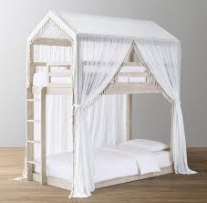 Cole House Bunk Bed Tassel Voile Canopy Natural In 2020 House Bunk Bed Bed For Girls Room Bunk Beds For Girls Room