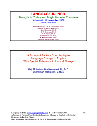 This is an english to malayalam dictionary. Pdf A Survey Of Factors Contributing To Language Change In English With Special Reference To Lexical Change Haja Mohideen Mohd Ali Academia Edu