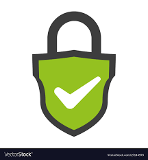Shield with safe secure padlock Royalty Free Vector Image