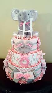 How To Make A Diaper Cake For Baby Shower Pink And Gray Baby Girl Elephant Diaper Cake Just Precious Baby Shower Gift Centerpiece Check Out Baby Girl Diaper Cake Baby Girl Elephant Baby Shower Diy