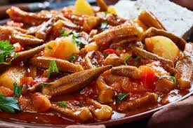 Greek Okra Stew Recipe With Tomatoes Bamies Laderes My Greek Dish Recipe Stew Recipes Greek Dishes Okra Stew
