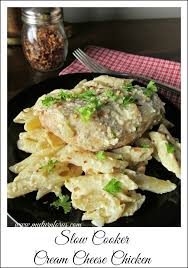 After 6 hours on low, i shredded the chicken and added the block of cream cheese. Slow Cooker Cream Cheese Chicken Recipe Slow Cooker Goodness Chicken Cheese Recipes Cream Cheese Chicken Chicken Recipes