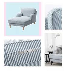Ikea Stocksund Chaise Lounge Remvallen Blue Stripe White Chair Slip Cover New Ikea T Ikea Stocksund Lounge Chairs Living Room Chaise Lounge Chair Living Room