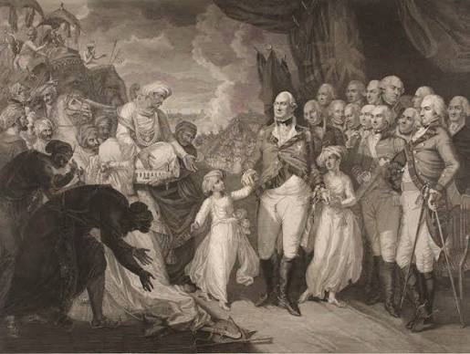 The Marquis Cornwallis receiving the Hostage princes, sons of Tippoo Sultan', 1792 | Online Collection | National Army Museum, London