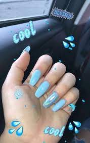 Nail art blue bright blue nails. Coffin Long Baby Blue Acrylic Nails Nail And Manicure Trends
