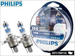 new h4 philips racing vision 150 12342rvs2 halogen headlight bulbs set of 2 newegg com